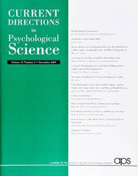 cover of Current Directions In Psychological Science (Volume 18, Number 6, December 2009)