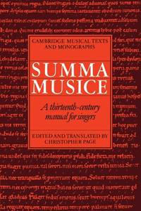 Summa Musice: A Thirteenth-Century Manual for Singers