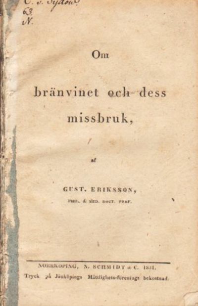Om bränvinet och dess missbruk.