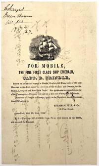 Handwritten Receipt for Ad Placement in Scarce 1830s Irish American Periodical with ad copy verso