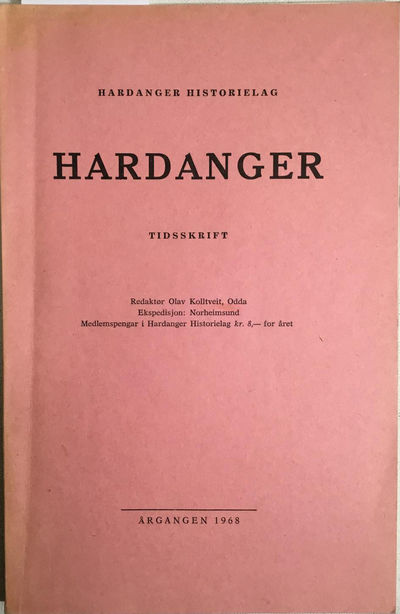 Hardanger Historielag. Tidsskrift. Ågangen 1968