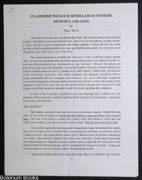 Classified Police Surveillance Systems, Municipal and State