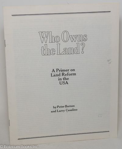 Berkeley, CA: Center for Rural Studies, 1976. Pamphlet. 15p., wraps, 8.5x11 inches, very good condit...