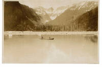 image of FOUR ORIGINAL 19TH CENTURY PHOTOGRAPHS OF CANOEISTS ON A FROZEN ALASKAN LAKE.