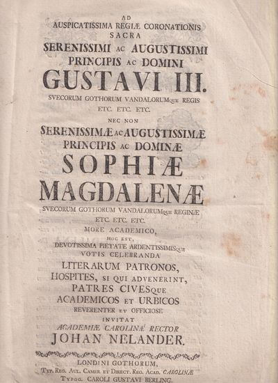 Ad auspicatissima regiæ coronationis sacra…