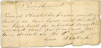An Order To Whip A Man For Drunkenness