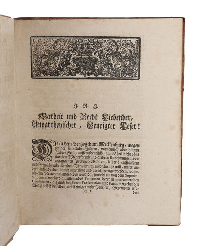 Vier berühmter theologischen Facultäten Responsa und Belehrungen über die Frage: Ob bey einer ordentlich-recht-mässigen Priester-Wahl der Superintendens und Ministerium könne davon ausgeschlossen werden? (+) Eines Fürstlich-Mecklenburgischen The... (photo 3)