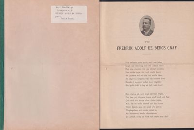 Vid Fredrik Adolf De Bergs graf [= rubrik].