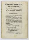 Informe Secreto al Pueblo Soberano, con Puntas de Consejos, Sobre Asuntos Que Atañen a Sus Regalias [caption title]