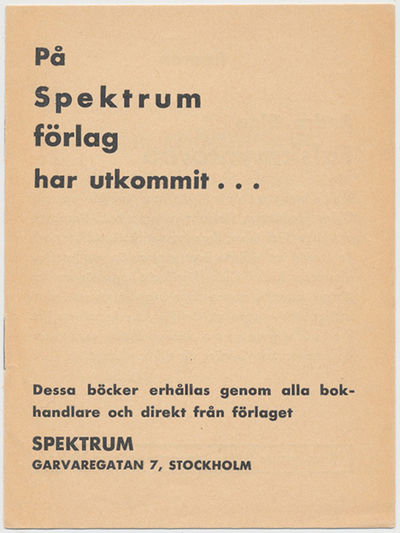 På Spektrum förlag har utkommit...