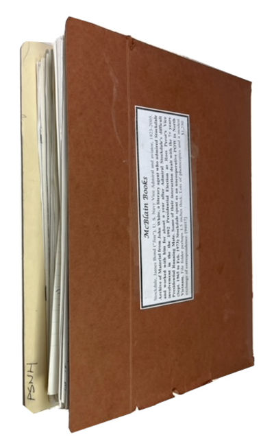 Archive of Material from John White, a literary agent who admired Stockdale and worked with him for about a year after Admiral Stockdale's difficult involvement in the the 1992 Presidential Election as Ross Perot's Vice Presidential Running Mate. Some of their interaction dealt with the 7+ years (Sept. 1965 to Feb. 1973) Stockdale spent as an uncooperative POW in North Vietnam
