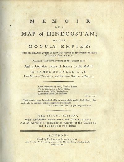 Memoir of a map of Hindoostan ; or the Mogul’s…