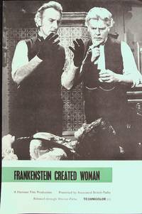 Frankenstein Created Women Synopsis Sheet 1967 Peter Cushing, Susan Denberg