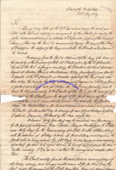 An Archive Of The Second Bank Of The United States  Contemporary Copies Of A Negotiation With The Treasury Department
