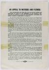 An Appeal to Mothers and Fathers. The Information on This and the Following Pages Was Prepared by Some of the Members of the General Federation of Women's Clubs, and the Mothers' Congress, and Every Parent is Requested to Read It [caption title]