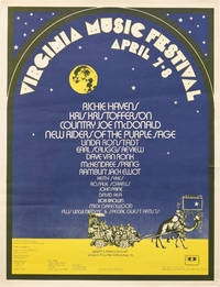 Virginia Music Festival Poster, circa 1973 (Original poster for the Virginia Music Festival) by [McKendree Spring] Michael Dreyfuss, Kris Kristofferson, Earl Scruggs, John Prine, Linda Ronstadt (artists) - 1972