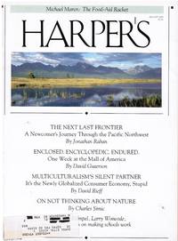 cover of HARPER'S: THE FOOD-AID RACKET. MALL OF AMERICA. NEXT-LAST FRONTIER