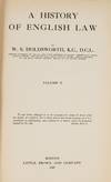 View Image 3 of 3 for A History of English Law. Volumes I-IX, in 9 books Inventory #81717