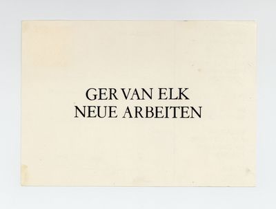 Exhibition postcard: Ger Van Elk: Neue Arbeiten (13 September-12 October [1975])