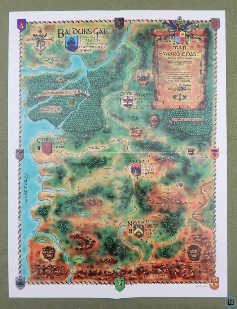 Baldur's Gate / Sword Coast Map (from classic PC game) Forgotten Realms ...