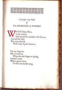 image of THE HARMONY OF BIRDS. A Poem Printed By John Wight In The Middle Of The Sixteenth Century And Now Reprinted By James E.Masters