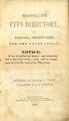 View Image 2 of 2 for Brooklyn city directory and annual advertiser, for the years 1848-9. Containing the usual names, occ... Inventory #55927