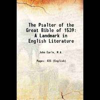 The Psalter Of The Great Bible Of 1539 [Hardcover]