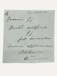 Autograph note regarding a medical prescription by leading surgeon, Sir Benjamin Collins Brodie (1783-1862)