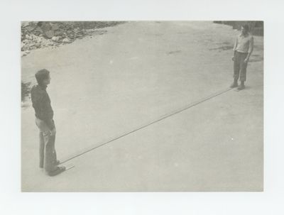 Exhibition postcard: Franz Erhard Walther: Bodenstück + Zeichnungen (18 October-16 November 1975)