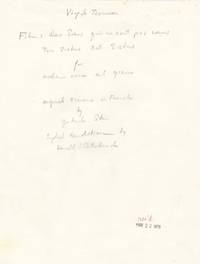 Autograph note relative to an unproduced film scored by Thomson in 1930 and text by Gertrude Stein