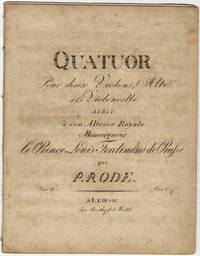 [Op. 11]. Quatuor [in E-flat major] pour deux Violons Alto et Violoncelle dédié à Son Altesse Royale Monseigneur le Prince Louis Ferdinand de Prusse... Oeuv. 11. Prix 16 gr. [Parts]