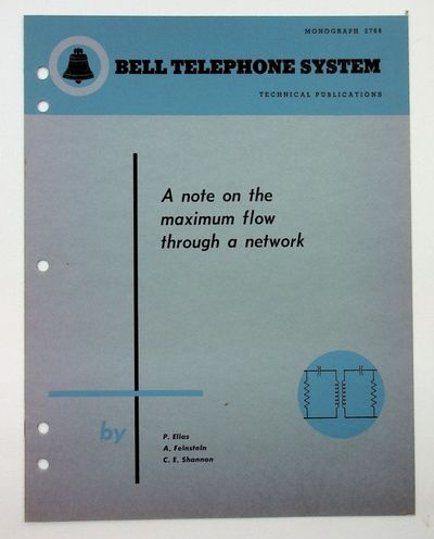 New York, N.Y.: Bell Telephone Laboratories, Incorporated, 1957. First Separate Edition. Wraps. Near...