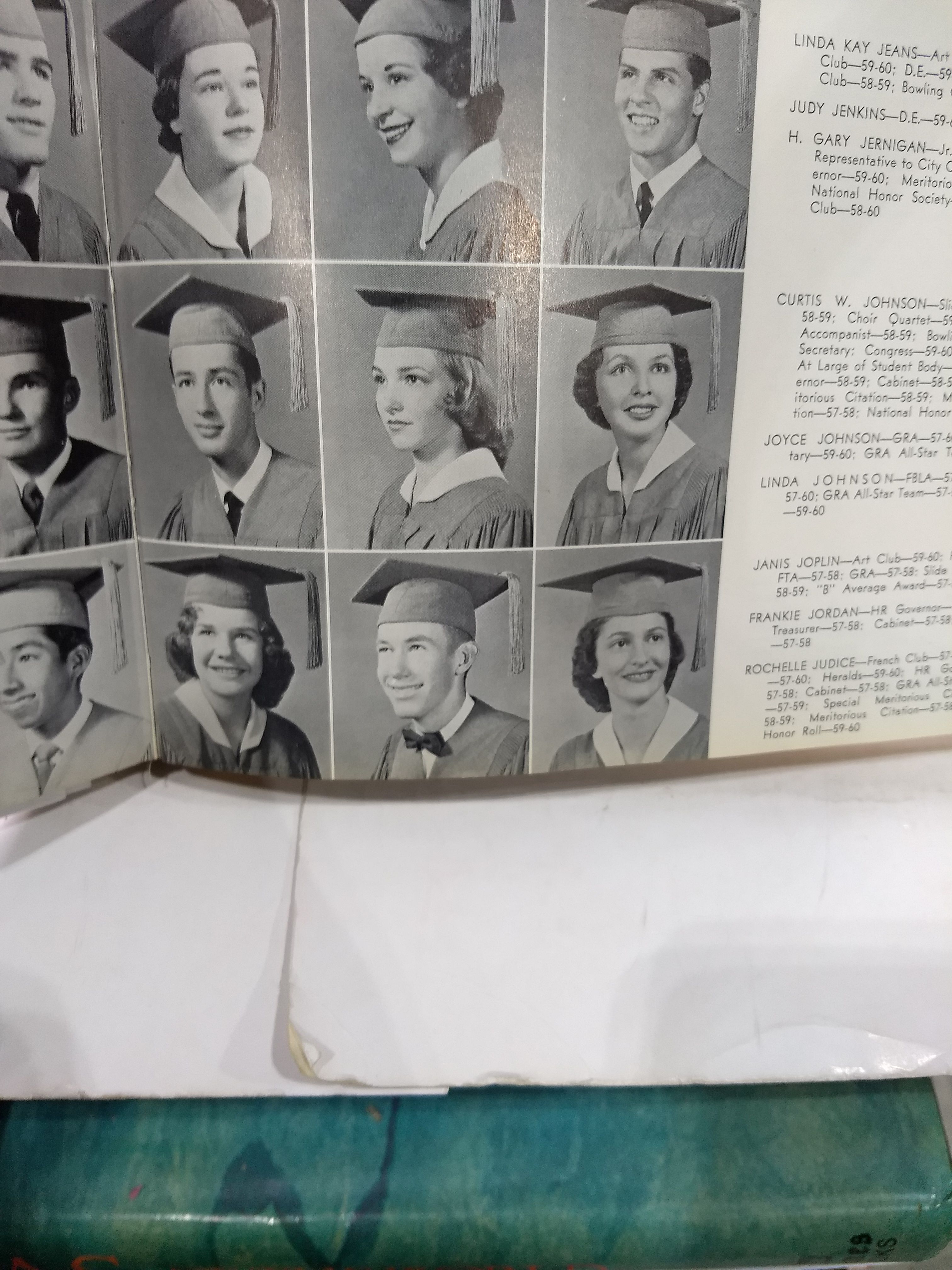 Thomas Jefferson High School Yearbook 1960 With Janis Joplin And Jimmy Johnson
