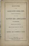 MINUTES OF THE ILLINOIS BAPTIST PASTORAL UNION, Twelfth Annual Meeting; and of the Baptist Gen. Association of Illinois, Thirteenth Annual Meeting; Held in Paris, October 15th - 19th, 1857; with Reports and Statistical Tables