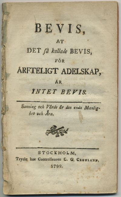 Bevis, at det så kallade bevis, för ärfteligt…