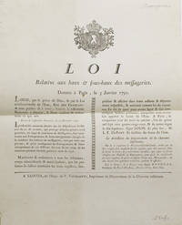 Loi Relative aux baux & soux-baux des messageries. Donnée à Paris, le 5 Janvier 1791