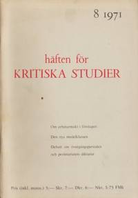 Häften för kritiska studier 8 1971.