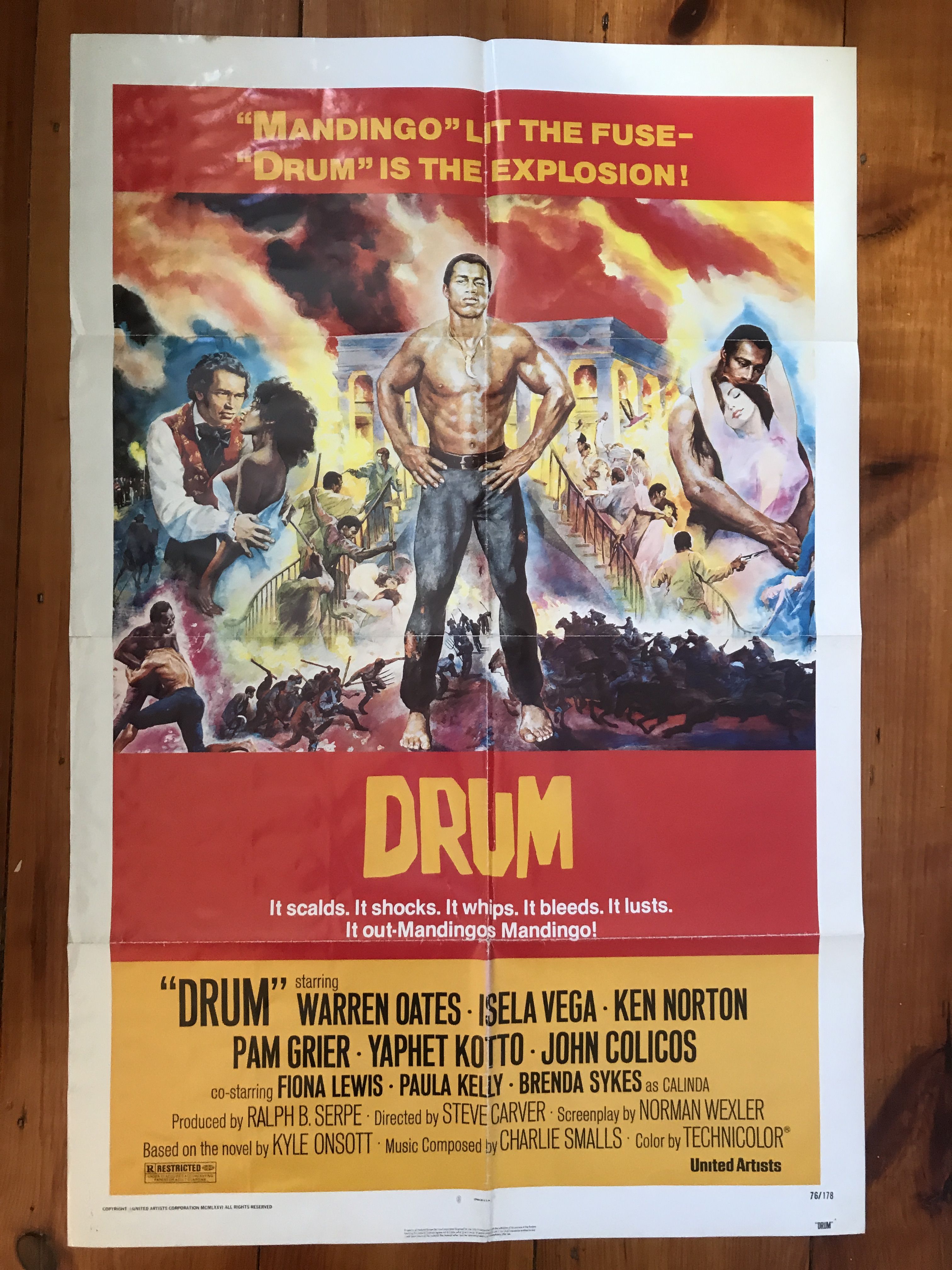 Drum One Sheet 1976 Warren Oates Isela Vega Ken Norton By Ken Norton Isela Vega 1976 From Acorn Books Sku