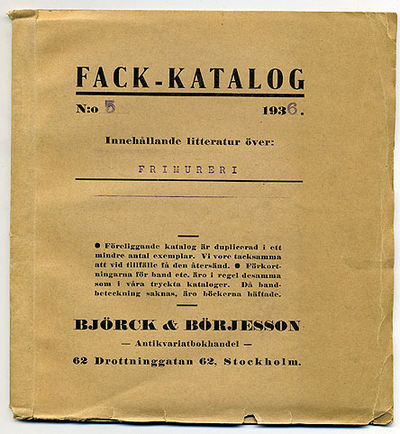 Björck & Börjesson. Fack-katalog 5. Innehållande…