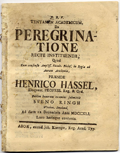 Tentamen academicum, de peregrinatione recte…