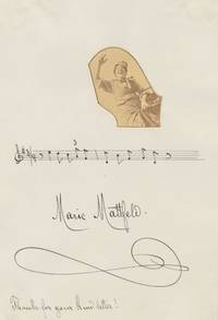 Autograph musical quotation in the hand of the German soprano with autograph signature