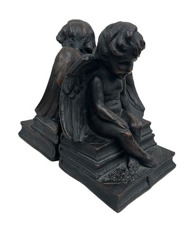 Art Deco Bookends: Winged Cherub