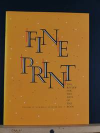 Fine Print: A Review for the Arts of the Book, October 1987