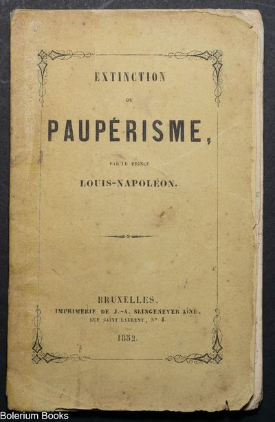 Bruxelles: Imprimerie de J.-A. Slingeneyer aine, 1852. Pamphlet. 48, p., wraps. 6 x 3.75 in, leaves ...