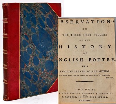 London: J. Stockdale; R. Faulder, 1782. First Edition. Half Leather. Very Good+ binding. 8vo.; in an...