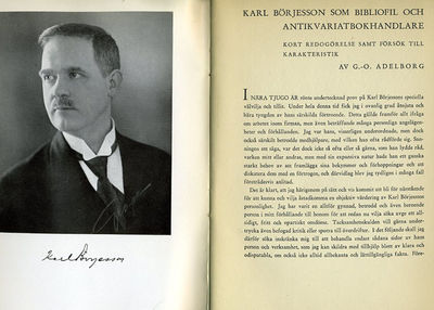 Karl Börjesson som bibliofil och…