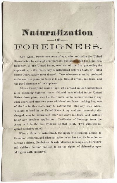 Naturalization for Foreigners