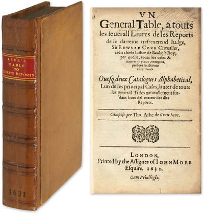 Un General Table, A Touts les Severall Livres de les Reports de la..