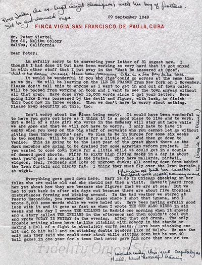 Typed letter signed