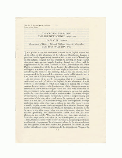 The Crown, the Public and the New Science,…